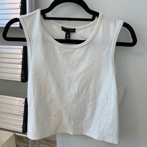 Aqua white crop top tank top
